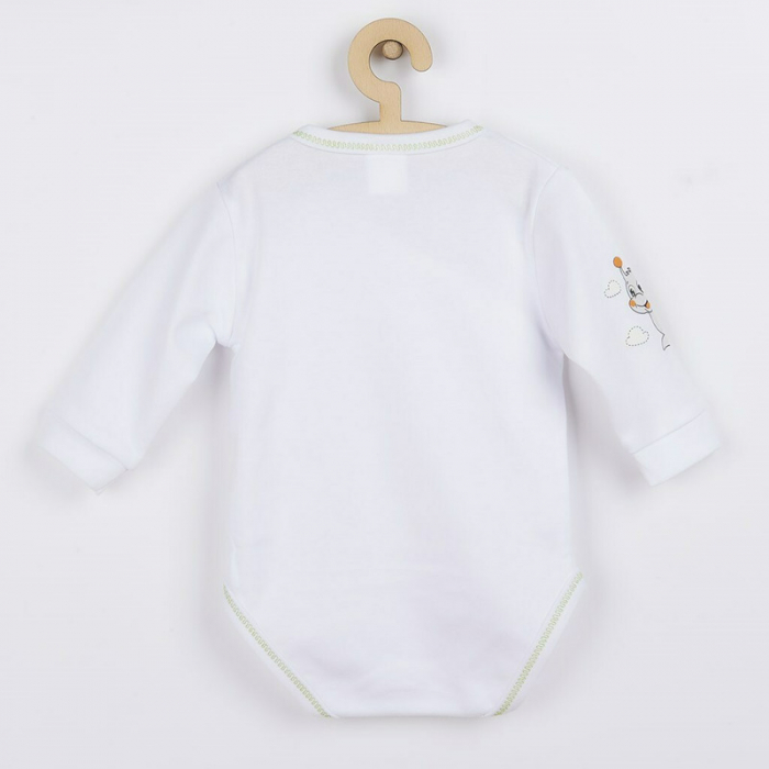 Set 4 piese: body cu maneca lunga, salopeta fara maneci, caciulita, manusi, Marime 56, Din bumbac 100%, New Baby, Snail [4]