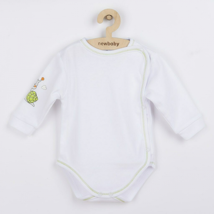 Set 4 piese: body cu maneca lunga, salopeta fara maneci, caciulita, manusi, Marime 56, Din bumbac 100%, New Baby, Snail [3]