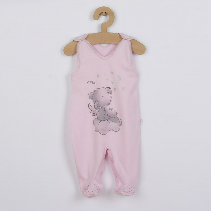 Set 4 piese, Salopeta fara maneci, jacheta, body cu maneca lunga, caciulita, Marime 56, Din bumbac 100%, New Baby, Angel Pink [4]