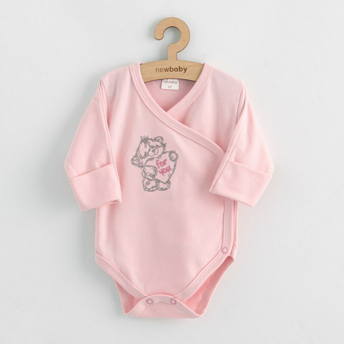 Set 5 piese, Salopeta fara maneci, jacheta, body cu maneca lunga, caciulita, manusi, Marime 50, Din bumbac 100%, New Baby, Classic Pink [3]