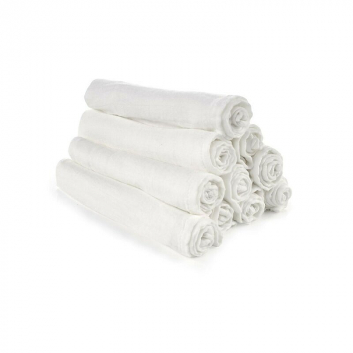 Set 6 scutece, Jane, Din muselina de bambus, Hipoalergenice, 35 x 35 cm, White [2]