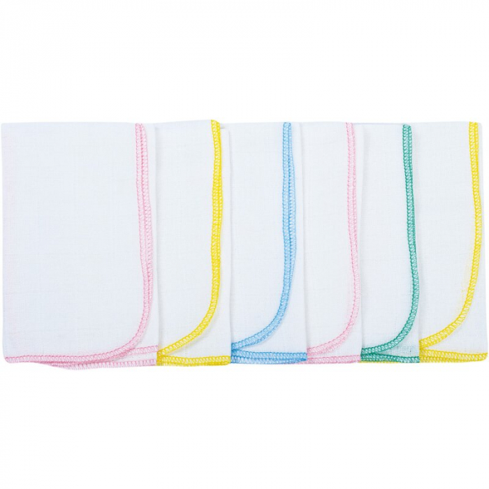 Set 6 scutece tetra, Bubaba, Din bumbac, Cu multiple intrebuintari, 40x40 cm, Placute la atingere si practice, 0 luni+, Multicolor [1]