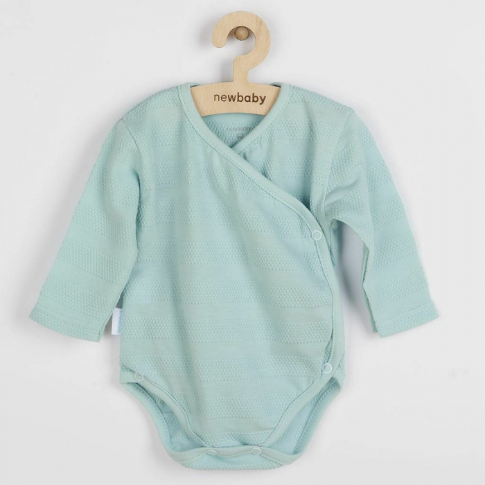 Set 7 piese: body cu maneca lunga, bluza, pantalonasi cu botosei, salopeta fara maneci, caciulita, manusi, botosei, Marime 56, Din bumbac 100%, New Baby, I am Blue [6]
