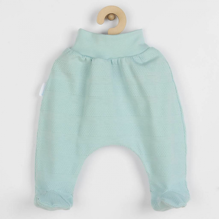 Set 7 piese: body cu maneca lunga, bluza, pantalonasi cu botosei, salopeta fara maneci, caciulita, manusi, botosei, Marime 56, Din bumbac 100%, New Baby, I am Blue [4]