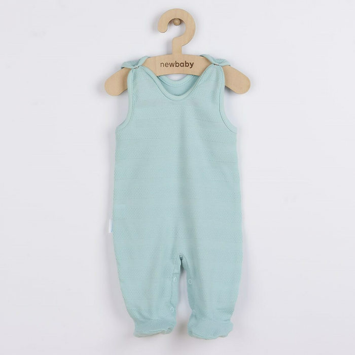 Set 7 piese: body cu maneca lunga, bluza, pantalonasi cu botosei, salopeta fara maneci, caciulita, manusi, botosei, Marime 56, Din bumbac 100%, New Baby, I am Blue [3]