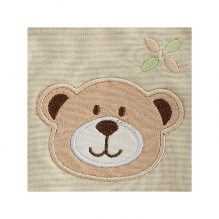 Set cadou 5 piese din bumbac organic, salopeta, baveta, paturica cu gluga, jucarie, Marime 0 - 3 luni, New Baby, Beige [8]