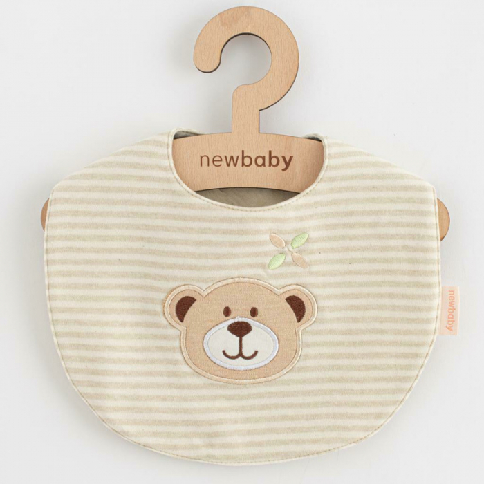 Set cadou 5 piese din bumbac organic, salopeta, baveta, paturica cu gluga, jucarie, Marime 0 - 3 luni, New Baby, Beige [4]