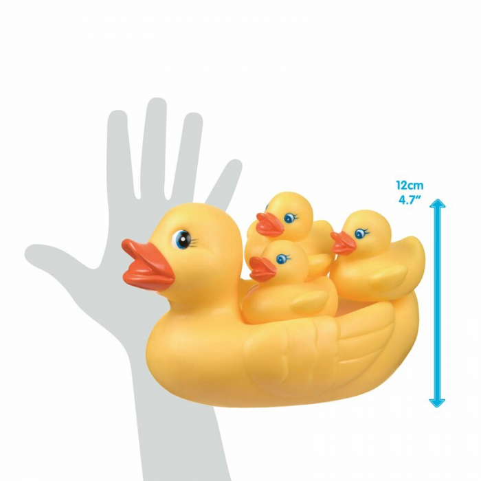 Set de joaca de baie, Ratusca cu trei bococi, Fara gauri, Playgro [8]