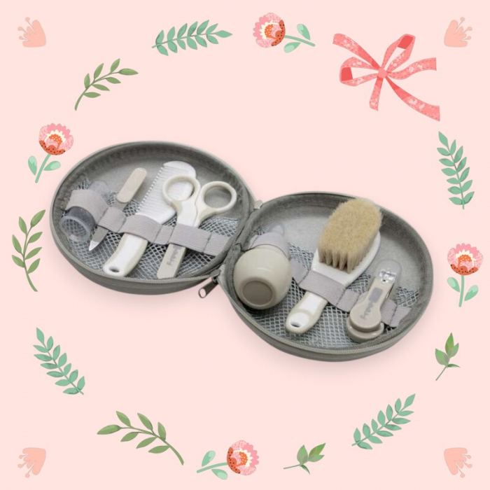 Set ingrijire, FreeON, Contine aspirator nazal, pila de unghii, unghiera, perie de par, piepene, forfecuta si periuta de dinti pentru deget, 0 luni+, Grey [2]