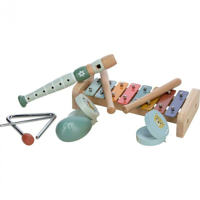 Set instrumente muzicale, Free2Play, 5 in 1, Contine xilofon, Fluier, Din lemn, Conform cu standardul european de securitate EN71/123, 3 ani+, Multicolor [2]