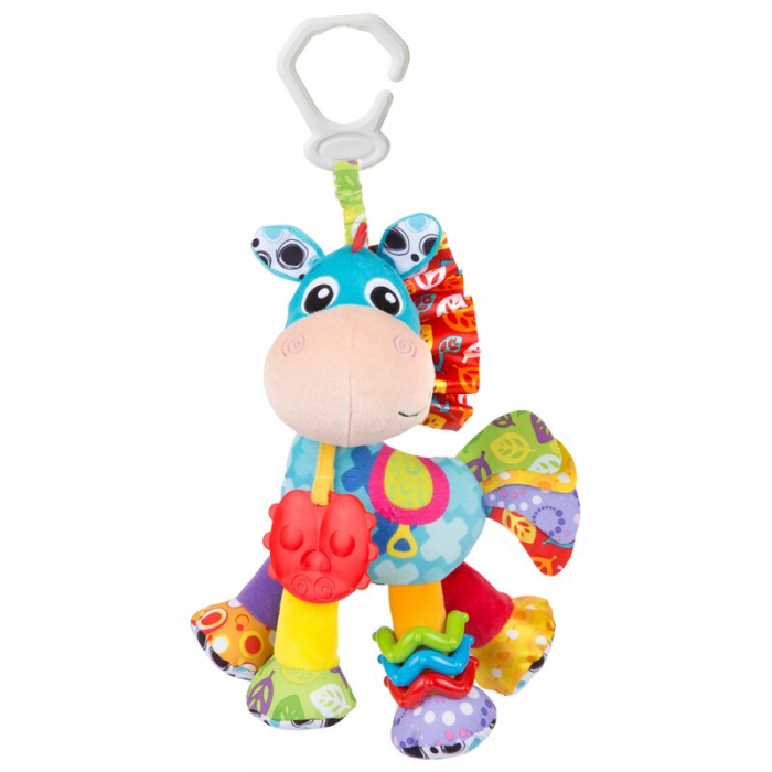 Set jucarii carucior si dentitie, Playgro, Clip Clop, Cu 3 jucarii, Cu 3 inele pentru dentitie, Cu diverse forme si texturi, Cu sunete si zornaieli, Dezvolta abilitatile motorii si imaginatia, 0 luni+ [2]