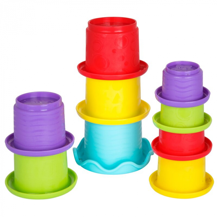 Set jucarii interactive, Playgro, Include 6 cupe pentru stivuire, 6 inele, o jucarie din plus si o jucarie cu ventuza, 6 luni+, Sensory Llama Explore and Play Gift Pack [5]