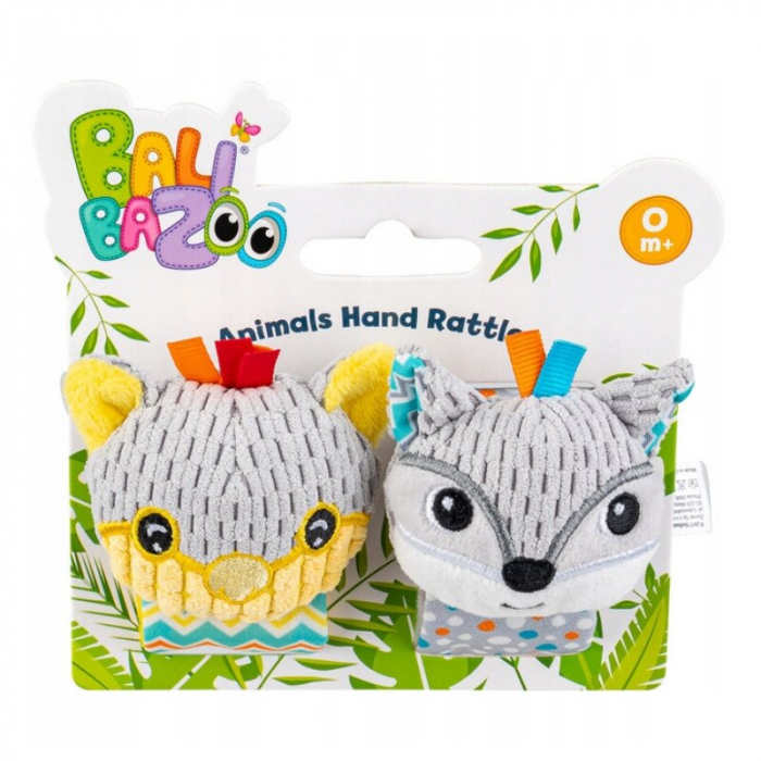 Set jucarii zornaitoare, Balibazoo, Animale, 2 bratari, Inchidere cu velcro, Stimuleaza dezvoltarea senzoriala si tactila, 0 luni+, Multicolor [4]