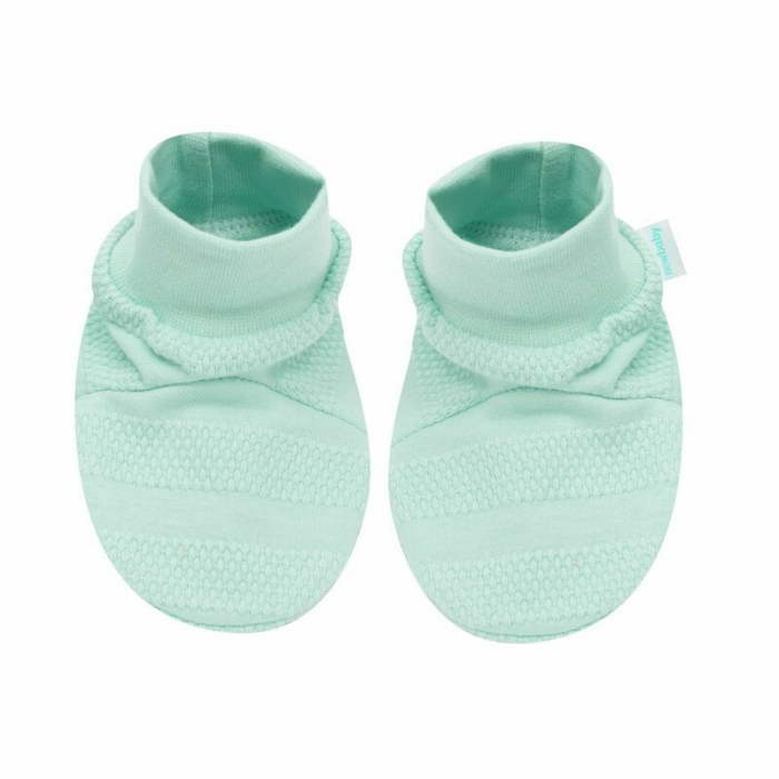 Set pentru bebe, New Baby, I AM, 7 piese, Cu botosei, jacheta maneca lunga, caciulita, body cu maneca lunga, pantalonasi si salopeta cu botosei si manusi, 100% bumbac, Marime 56, 0-3 luni, Mint [5]