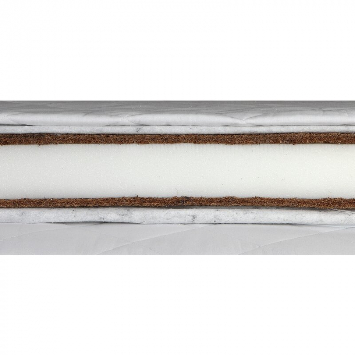 Set saltele pentru copii YappyGrow 190x70x11 cm (140x70x11 cm + 50x70x11 cm ) fibra de cocos si spuma, Husa detasabila si lavabila, 100% Bumbac, Alb [2]