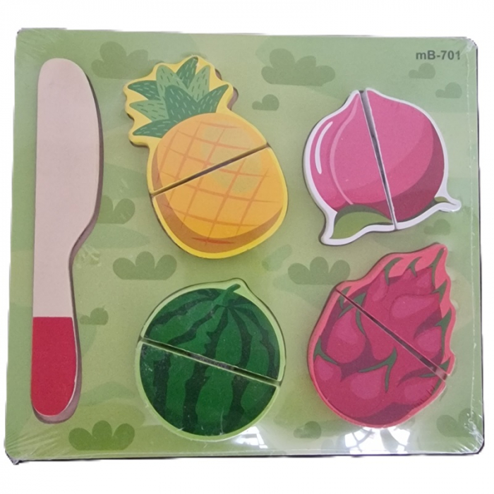 Set de fructe pentru feliere din lemn cu tava si cutit [1]
