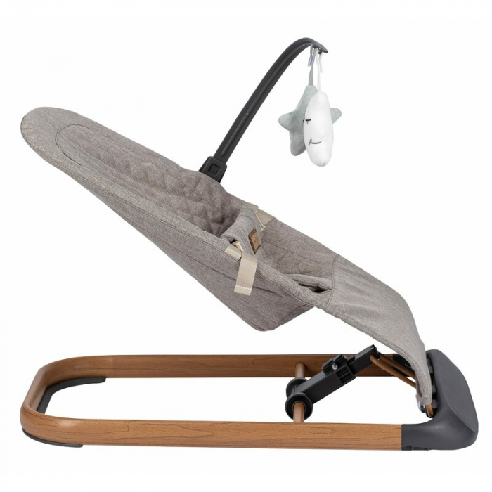 Sezlong balansoar, FreeON, Serene, Pana la 9 kg, Cu centura in 3 puncte, Spatar reglabil in 3 etape, Cu bara de jucarii, 70 x 45 x 56 cm, 0 luni+, Grey [3]