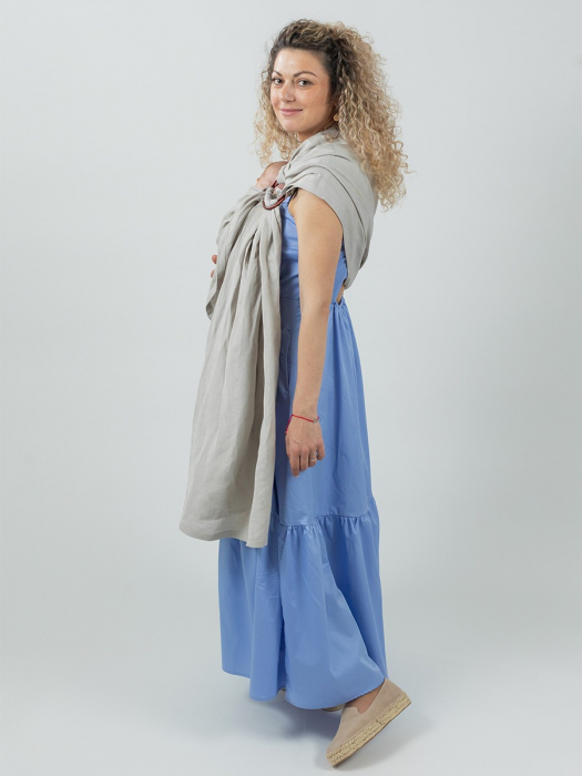 Sling cu Inele ISARA Silver Grey Bamboo Linen [3]