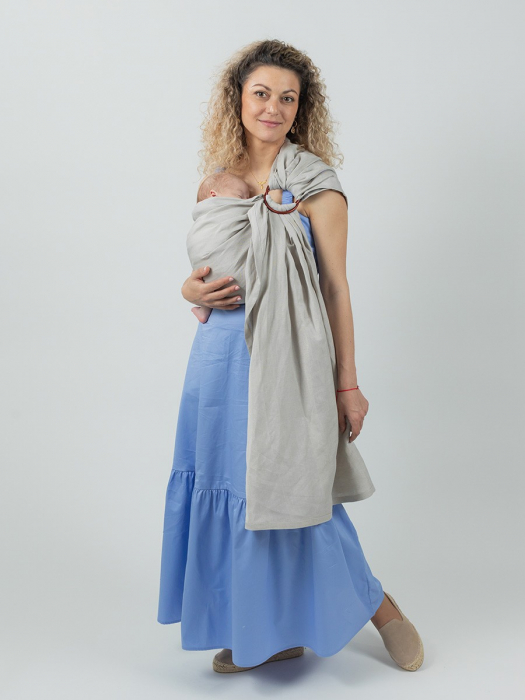 Sling cu Inele ISARA Silver Grey Bamboo Linen [5]