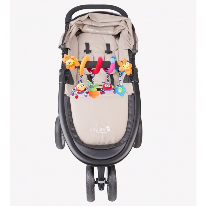 Spirala cu jucarii, Playgro, Multifunctionale pentru carucior, scoica auto si patut, Cu jucarie de dentitie, Amazing Garden Twirly Whirly, 33 cm [3]
