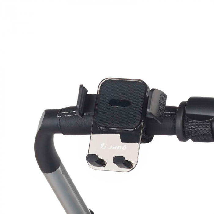 Suport telefon, Jane, Pentru carucior, Universal, Reglabil, Cu buton de blocare, Black [2]