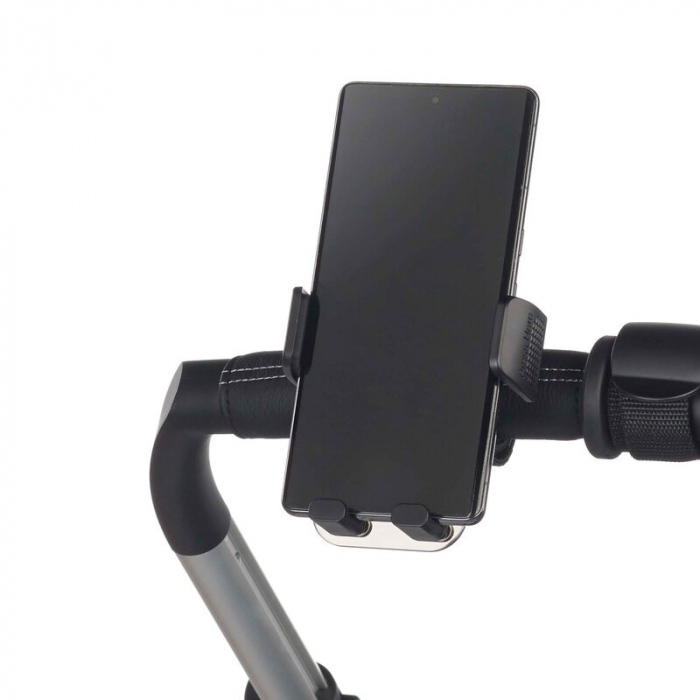Suport telefon, Jane, Pentru carucior, Universal, Reglabil, Cu buton de blocare, Black [4]