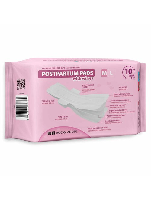 Tampoane absorbante postnatale, Bocioland, Ultra moi, 6 straturi, M, 10 buc [12]