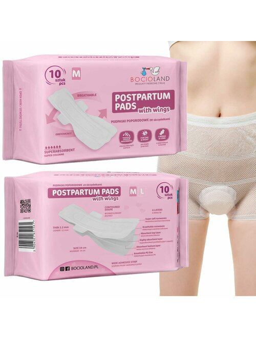 Tampoane absorbante postnatale, Bocioland, Ultra moi, 6 straturi, M, 10 buc [3]