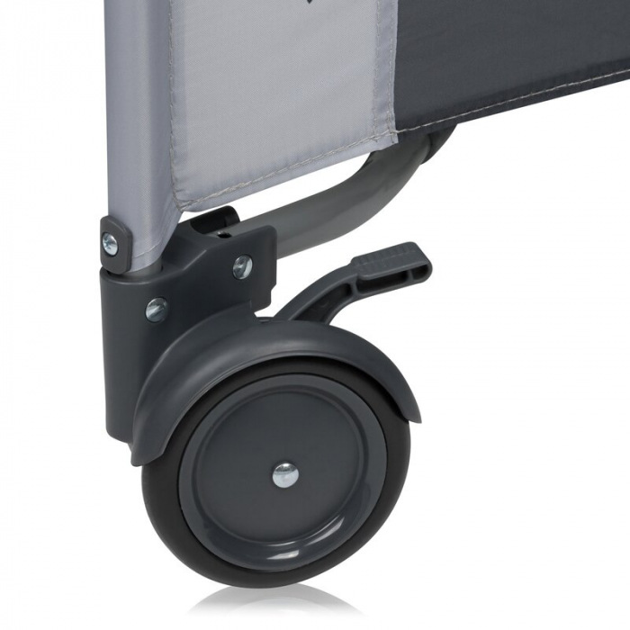 Tarc de joaca copii, Lionelo, Bonnie, Pana la 15 kg, 100 x 100 cm, Pliere compacta, Include geanta de transport, Din plasa, Cu intrare laterala cu fermoar, Cu roti, Cu salteluta din spuma, Conform cu  [9]