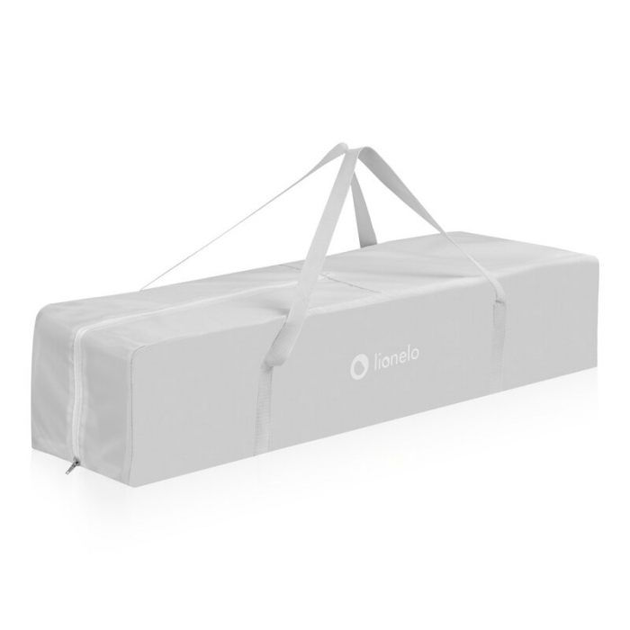 Tarc de joaca copii, Lionelo, Bonnie, Pana la 15 kg, 100 x 100 cm, Pliere compacta, Include geanta de transport, Din plasa, Cu intrare laterala cu fermoar, Cu roti, Cu salteluta din spuma, Conform cu  [11]