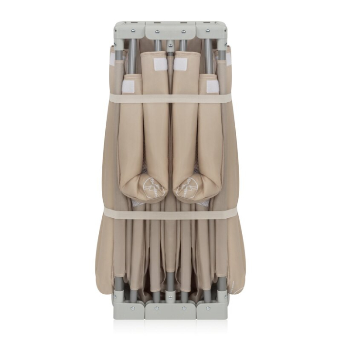 Tarc de joaca copii, Lionelo, Florence Easy Fold, 150 x 180 x 75 cm, Pliere, depliere automata, Include geanta de transport, Din plasa, Cu doua intrari laterale, 0-48 luni, Conform cu EN12227, Bej [10]
