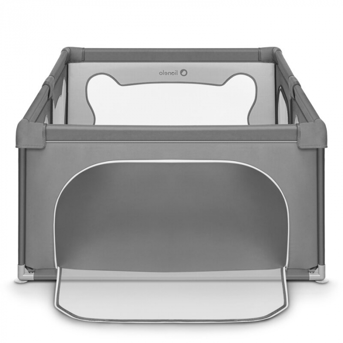 Tarc de joaca copii, Lionelo, Willow, 127 x 187 cm, Pliere compacta, Include geanta de transport, Din plasa, Cu doua intrari laterale si fermoar, Cu ventuze pentru stabilitate, Conform cu EN 12227:201 [7]