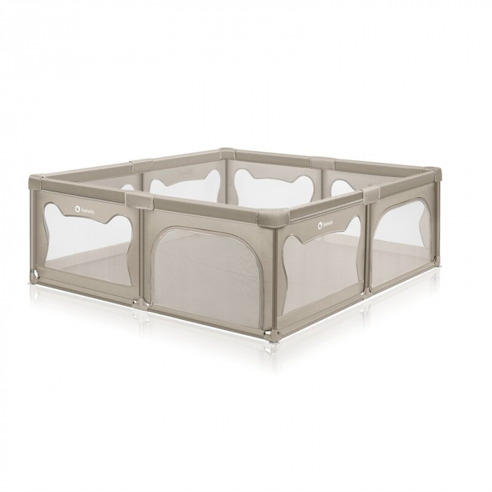 Tarc de joaca copii, Lionelo, Willow XL,180 x 200 cm, Pliere compacta, Include geanta de transport, Din plasa, Cu doua intrari laterale si fermoar, Cu ventuze pentru stabilitate, Conform cu EN 12227:2 [2]