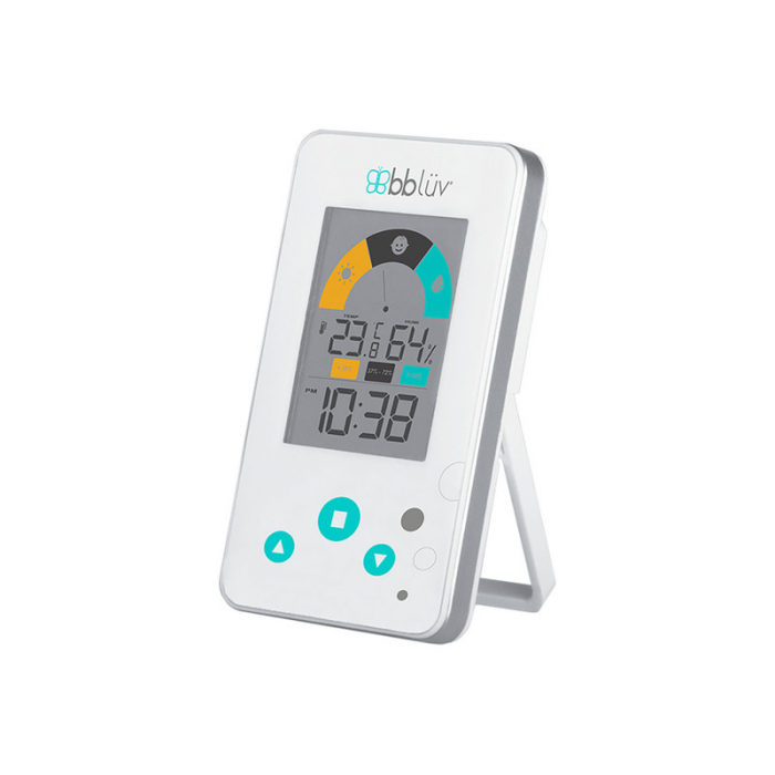 Termometru/Higrometru digital, Bbluv, 2 in 1, Igro, Cu ceas si alarma, Ecran LCD, Pe baza de baterii AAA, White [2]