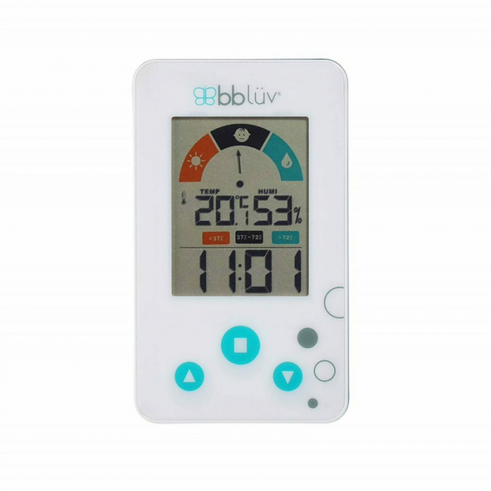 Termometru/Higrometru digital, Bbluv, 2 in 1, Igro, Cu ceas si alarma, Ecran LCD, Pe baza de baterii AAA, White [3]