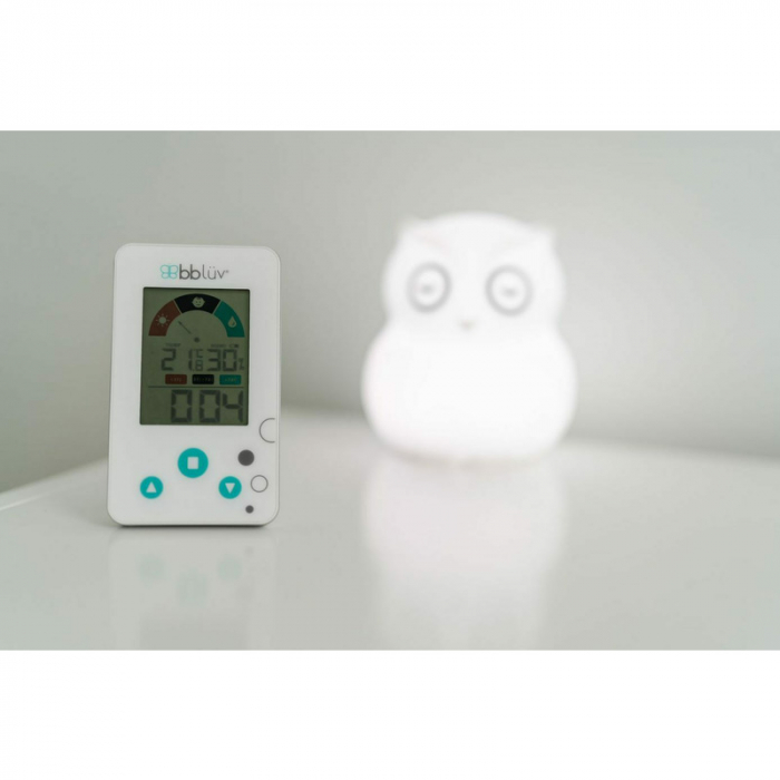 Termometru/Higrometru digital, Bbluv, 2 in 1, Igro, Cu ceas si alarma, Ecran LCD, Pe baza de baterii AAA, White [11]