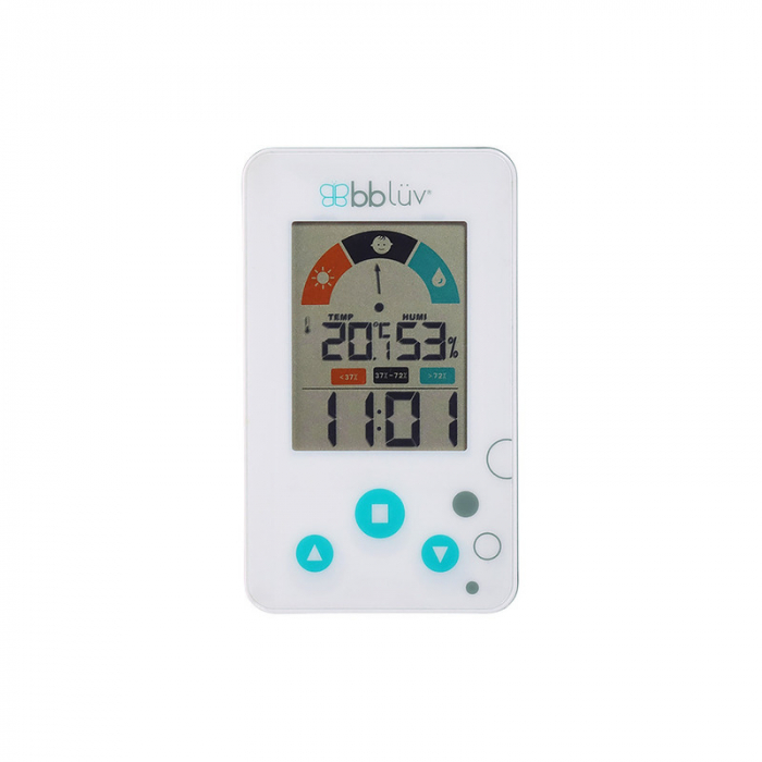 Termometru/Higrometru digital, Bbluv, 2 in 1, Igro, Cu ceas si alarma, Ecran LCD, Pe baza de baterii AAA, White [4]