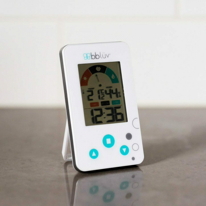Termometru/Higrometru digital, Bbluv, 2 in 1, Igro, Cu ceas si alarma, Ecran LCD, Pe baza de baterii AAA, White [9]