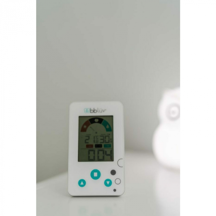 Termometru/Higrometru digital, Bbluv, 2 in 1, Igro, Cu ceas si alarma, Ecran LCD, Pe baza de baterii AAA, White [10]
