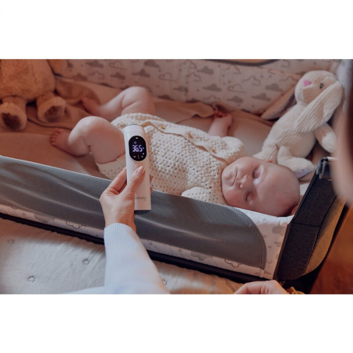 Termometru, Lionelo, FeverScan, Cu infrarosu, Fara contact, Rezultat ultrarapid, Potrivit si pentru alimente, Cu 4 moduri de functionare, Cu indicator LED si alarma sonora, Cu husa de depozitare [19]