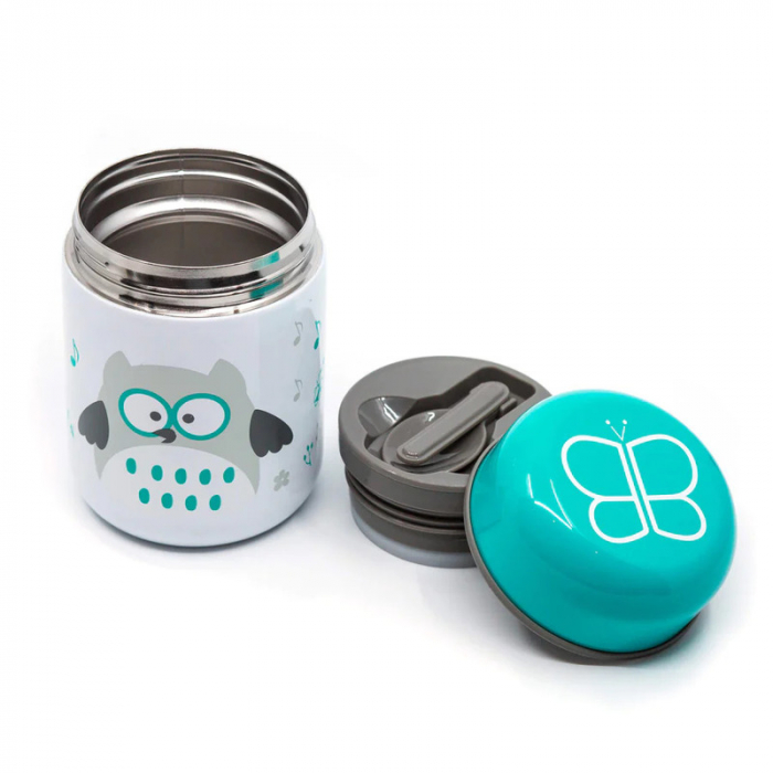 Termos pentru alimente solide, Food, Cu lingurita inclusa, 300 ml, BPA Free, Bbluv, Aqua [1]