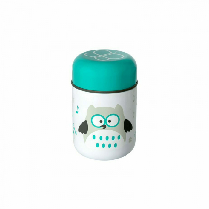 Termos pentru alimente solide, Food, Cu lingurita inclusa, 300 ml, BPA Free, Bbluv, Aqua [2]