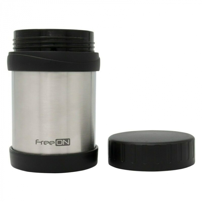 Termos pentru mancare solida, Din otel inoxidabil, 350 ml, FreeON, Gri [1]