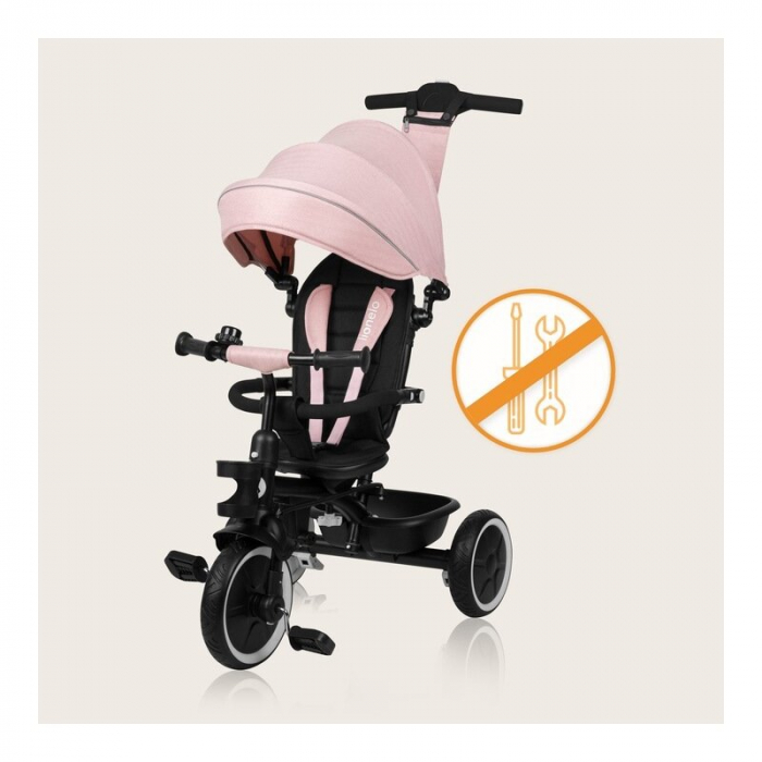 Tricicleta copii, Lionelo, Berry, 2 in 1, Multifunctionala, Suport picioare, Control al directiei, Scaun reversibil, Rotire 360 grade, Functie de roata libera, Utilizare pana la 5 ani, Constructie din [25]