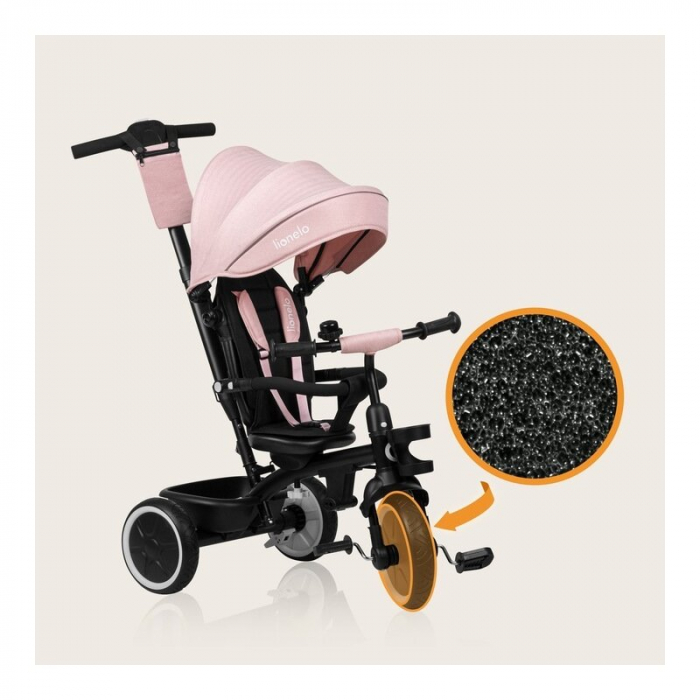 Tricicleta copii, Lionelo, Berry, 2 in 1, Multifunctionala, Suport picioare, Control al directiei, Scaun reversibil, Rotire 360 grade, Functie de roata libera, Utilizare pana la 5 ani, Constructie din [30]