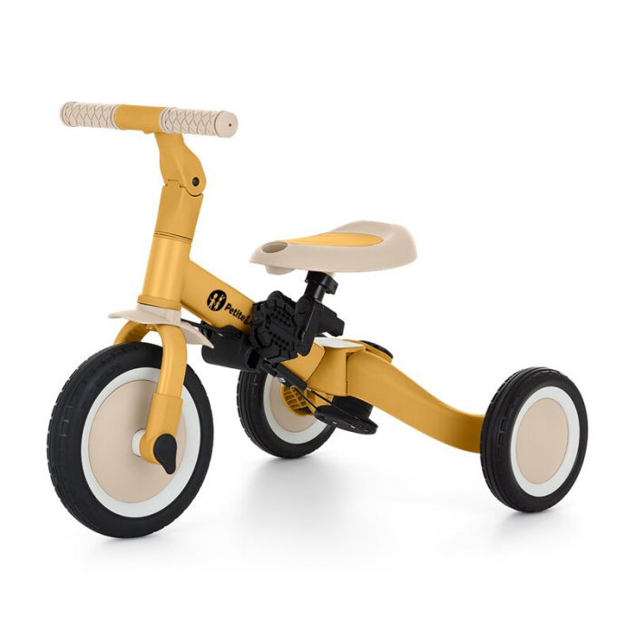 Tricicleta, Petite&Mars, Turbo, 5 in 1, Multifunctionala, Vehicul de impins, Bicicleta cu/fara pedale, Cu maner de ghidaj, Detasabil, Roti din cauciuc, Pana la 25 kg, 1.5-5 ani, Ocru [3]