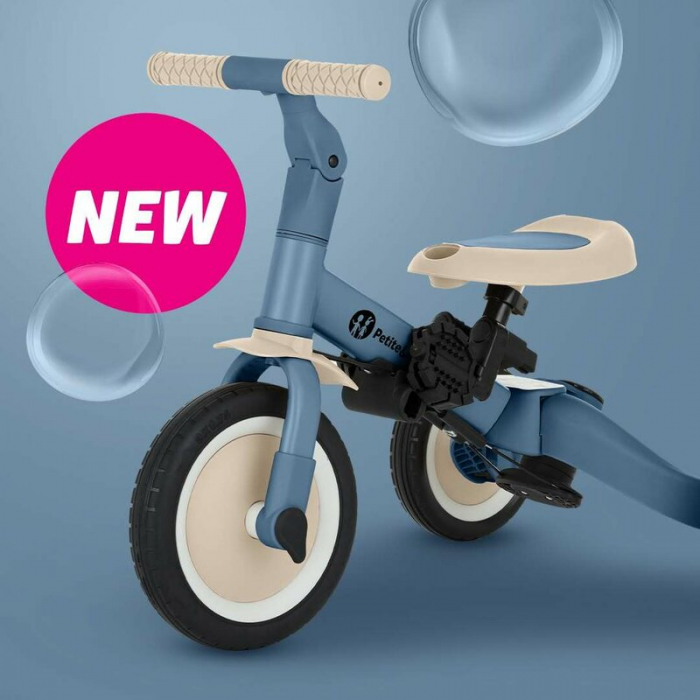 Tricicleta, Petite&Mars, Turbo, 5 in 1, Multifunctionala, Vehicul de impins, Bicicleta cu/fara pedale, Cu maner de ghidaj, Detasabil, Roti din cauciuc, Pana la 25 kg, 1.5-5 ani, Ocean Blue [5]