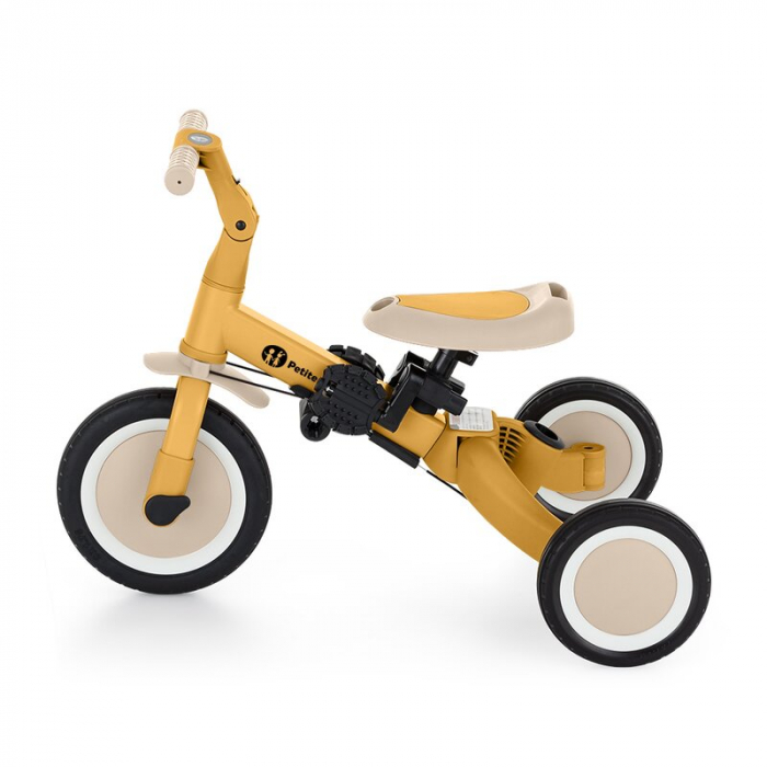Tricicleta, Petite&Mars, Turbo, 5 in 1, Multifunctionala, Vehicul de impins, Bicicleta cu/fara pedale, Cu maner de ghidaj, Detasabil, Roti din cauciuc, Pana la 25 kg, 1.5-5 ani, Ocru [15]