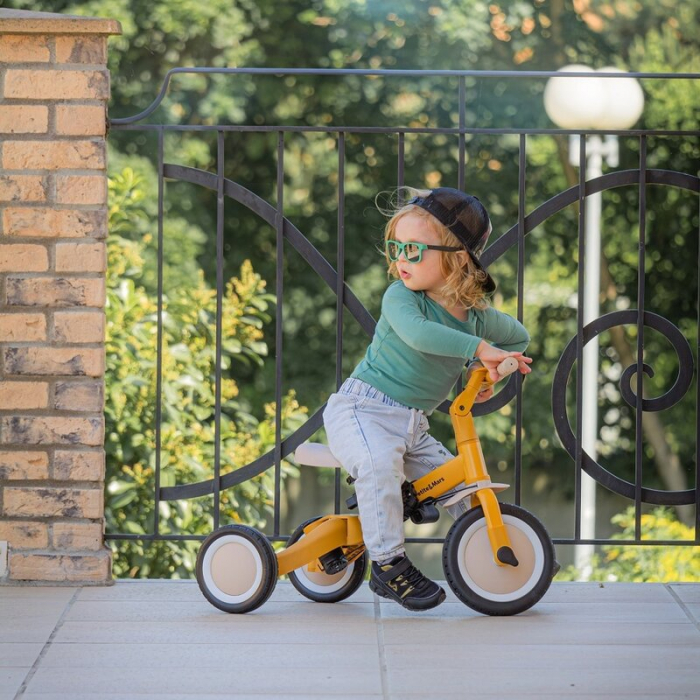 Tricicleta, Petite&Mars, Turbo, 5 in 1, Multifunctionala, Vehicul de impins, Bicicleta cu/fara pedale, Cu maner de ghidaj, Detasabil, Roti din cauciuc, Pana la 25 kg, 1.5-5 ani, Albastru [11]