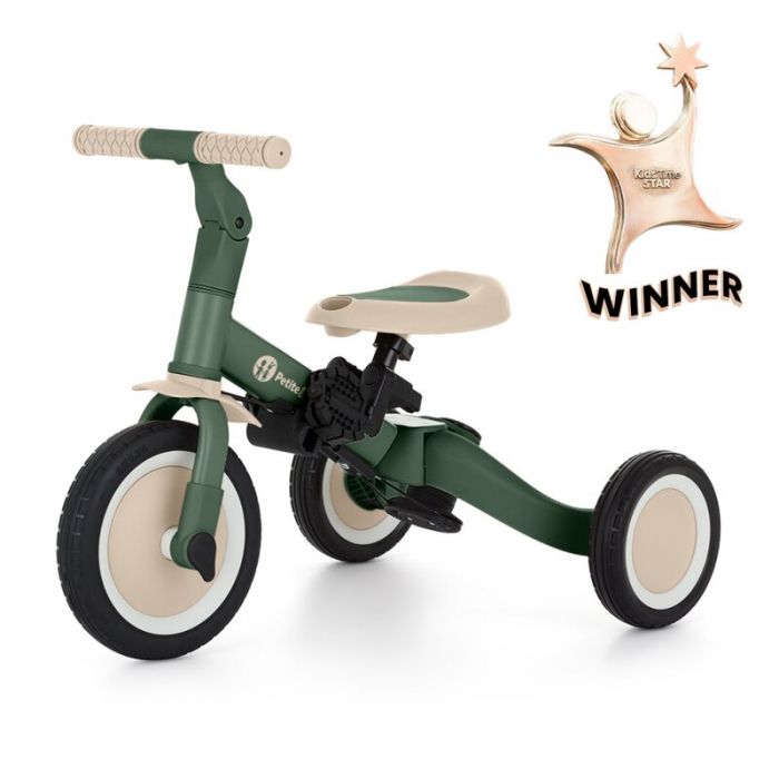 Tricicleta, Petite&Mars, Turbo, 5 in 1, Multifunctionala, Vehicul de impins, Bicicleta cu/fara pedale, Cu maner de ghidaj, Detasabil, Roti din cauciuc, Pana la 25 kg, 1.5-5 ani, Verde [2]